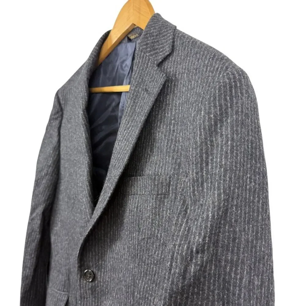 Banana Republic 100% Wool Striped Navy Suit Jacket Blazer Double Vent sz 40S